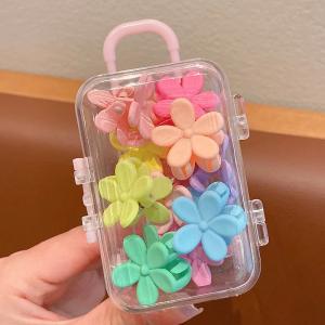 Pastel Mini Rectangle Hair Claw Clip Set 💖 | Korean Aesthetic Hair Accessories (10 Pcs)