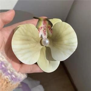 Pink Orchid Flower Hair Claw Clip